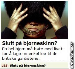Ånei, ikke HELE bjørnen! (Foto: Faksimile fra NRK.no)