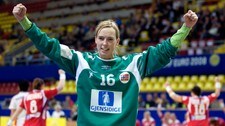 Katrine Lunde Haraldsen jubler for finaleplass. (Foto: Kallestad, Gorm/SCANPIX)