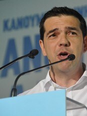 Alexis Tsipras, Syrizas leder (Foto: Gro Holm/NRK) Alexis Tsipras, Syrizas leder (Foto: Gro Holm/NRK)