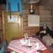 Sitter og slapper av med en kopp kaffe på Orkelsjøhytta. Okt.2010.