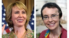 Gabrielle Giffords før hun ble skutt og nå (Foto: Susan Walsh and P.K. Weis/Ap) Gabrielle Giffords før hun ble skutt og nå (Foto: Susan Walsh and P.K. Weis/Ap)