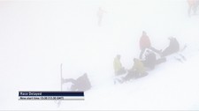 Tåke i alpinløypa i Garmisch (NRK)
