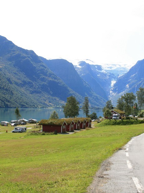 Gryta Camping i Stryn (Foto: Kjell Arvid Stølen/NRK) Gryta Camping i Stryn (Foto: Kjell Arvid Stølen/NRK)
