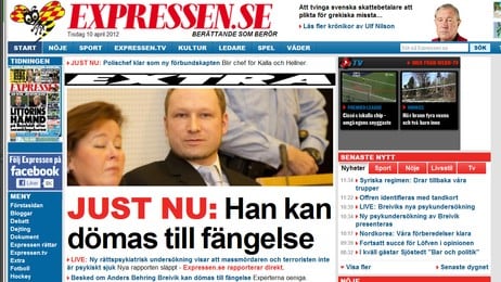 Skjermdump av Expressen.se Skjermdump av Expressen.se