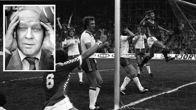 Bjørge Lillelien og kampen mot England, 1981 (Foto: scanpix) Bjørge Lillelien og kampen mot England, 1981 (Foto: scanpix)