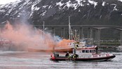 Redningsselskapets øvelse - Redningsselskapet arrangerte en katastrofeøvelse i havnetbassenget i Tromsø.