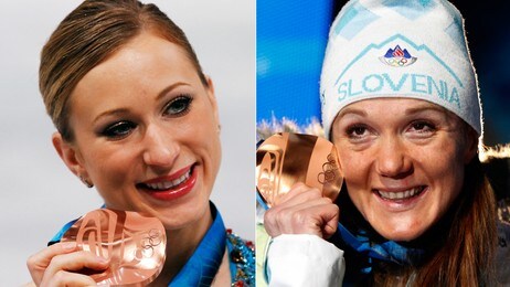 Joannie Rochette og Petra Majdic (Foto: Jerry Lampen og Leonhard Foeger/Scanpix/Reuters)