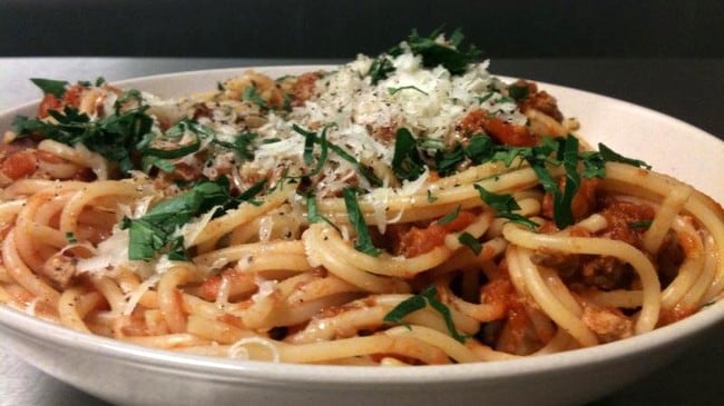 Spagetti Bolognese (Foto: Helena Rønning/NRK ) Spagetti Bolognese (Foto: Helena Rønning/NRK )