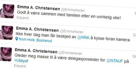Skjermdump Emma twitter (Foto: Skjermdump) Skjermdump Emma twitter (Foto: Skjermdump)
