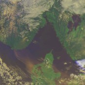 Satellittbilde skogbrannen på Froland (Foto: NOAA/met.no)