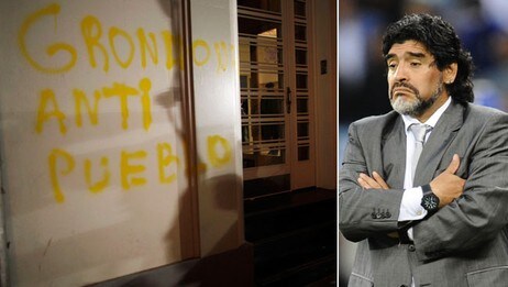 Diego Maradona - demonstrasjon (AP/AFP)