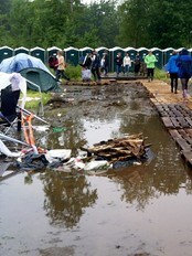 Hove i vann og gjørme (Foto: Benedicte Goa Ludvigsen/NRK) Hove i vann og gjørme (Foto: Benedicte Goa Ludvigsen/NRK)