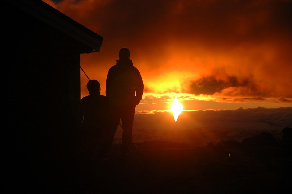 Solnedgang på Fannaråken juli 2007.