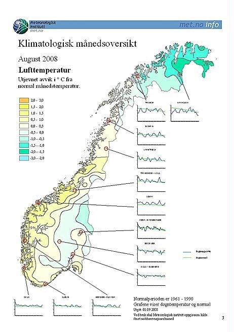 Temperatur august 2008 (Foto: Met.no) Temperatur august 2008 (Foto: Met.no)