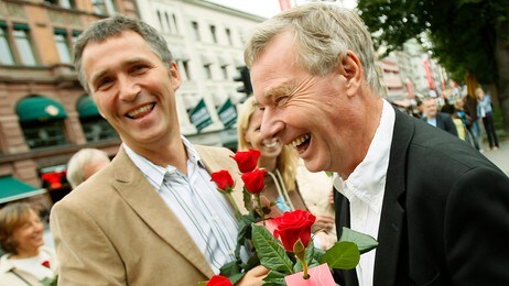 Jens Stoltenberg og Rune Gerhardsen (Foto: Junge, Heiko/SCANPIX)