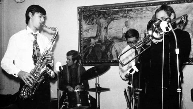 Jan Garbarek kvartett 1967 (Foto: Arthur Sand/Norsk Jazzarkiv) Jan Garbarek kvartett 1967 (Foto: Arthur Sand/Norsk Jazzarkiv)
