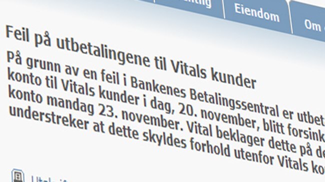 Skjermdump fra Vital sine hjemmesider (Foto: Vital) Skjermdump fra Vital sine hjemmesider (Foto: Vital)