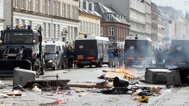 Fra ungdomshuset i mars (Foto: Mogens Flindt/SCANPIX)