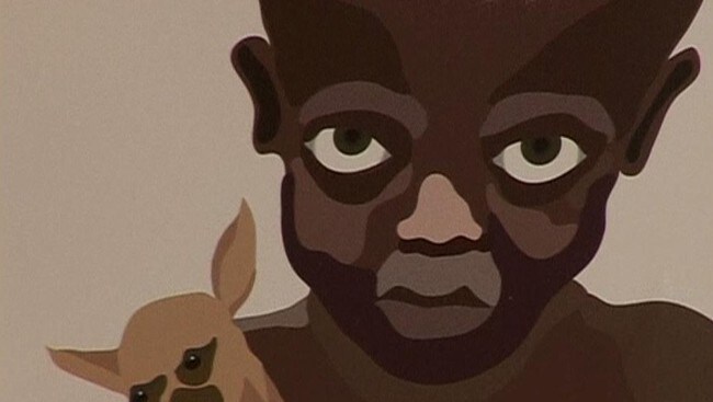 Gutt fra Darfur med Chinchilla (kunstverk) av Nadia Plesner (Foto: RTV) Gutt fra Darfur med Chinchilla (kunstverk) av Nadia Plesner (Foto: RTV)