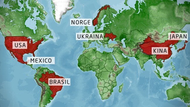 I disse landene er det muterte svineinfluensaviruset oppdaget (NRK) I disse landene er det muterte svineinfluensaviruset oppdaget (NRK)