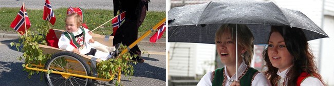 Variert 17. mai-vær (Foto: NRK Rune Fredriksen/Egil Aardal/NTB SCANPIX Kleiven Paul)