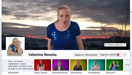 Valentina Monetta - 'Facebook uh oh oh' (Skjermdump: Youtube)