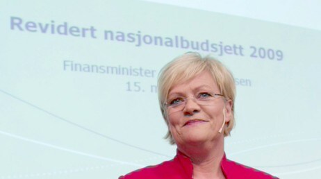  Finansminister Kristin Halvorsen la frem revidert nasjonalbudsjett. (Foto: Stian Lysberg Solum/SCANPIX)