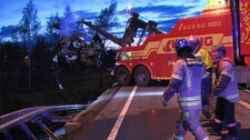 Ulykke på E6 i Brumunddal (Foto: Jan Egil Løvbak/NRK)