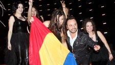 Romania jubler etter å ha fått finalebillett (Foto: Cornelius Poppe/SCANPIX)
