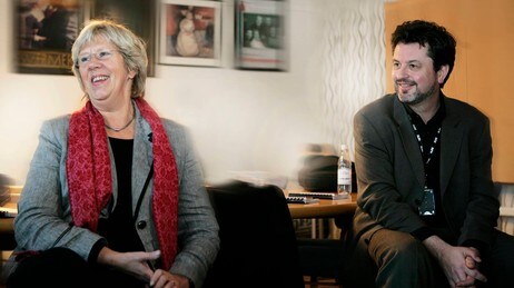 Anne Birte Brunvold Tørstad og Hans Rossiné (Foto: Ole Kaland/NRK) Anne Birte Brunvold Tørstad og Hans Rossiné (Foto: Ole Kaland/NRK)