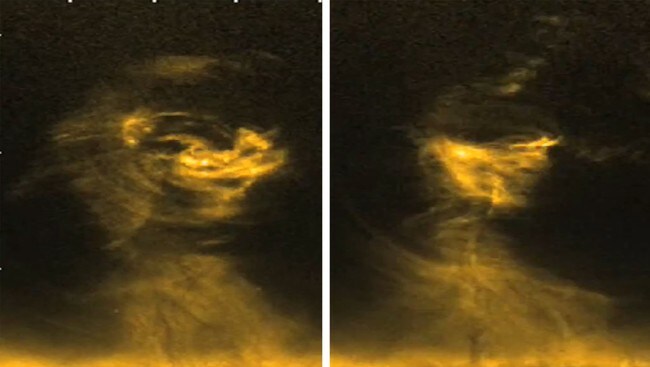 Denne soltornadoen er fem ganger større enn jorda. (NASA) Denne soltornadoen er fem ganger større enn jorda. (NASA)