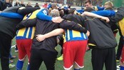 Norbye og Balto etter Lyn-kampen - Lyn-Alta 0-2. Norbye og Balto er strålende fornøyde med kampen og seriestarten