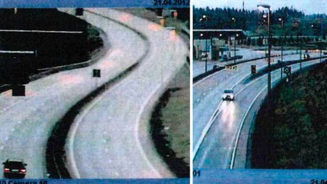 Smuglerne kjører mot kjøreretningen (Foto: Tollregion Øst-Norge) Smuglerne kjører mot kjøreretningen (Foto: Tollregion Øst-Norge)