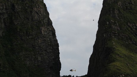 Gjekk på line over Kinnaklova (Foto: Truls Kleiven)
