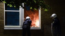 Skolebrann i Tensta (Foto: JONATHAN NACKSTRAND/Afp) Skolebrann i Tensta (Foto: JONATHAN NACKSTRAND/Afp)