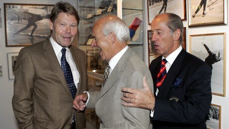Tre skøyteprofiler. Fra venstre: P I Moe, K Johannesen, J Nilsson (Foto: Knut Falch/Scanpix)