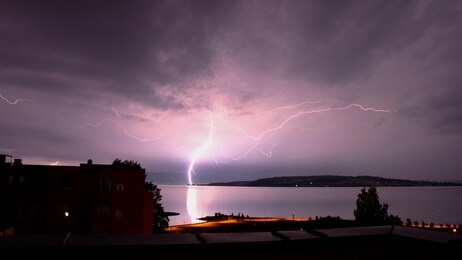 Kraftig tordenvær i Hamar (Foto: Audun Kristiansen/NRK)
