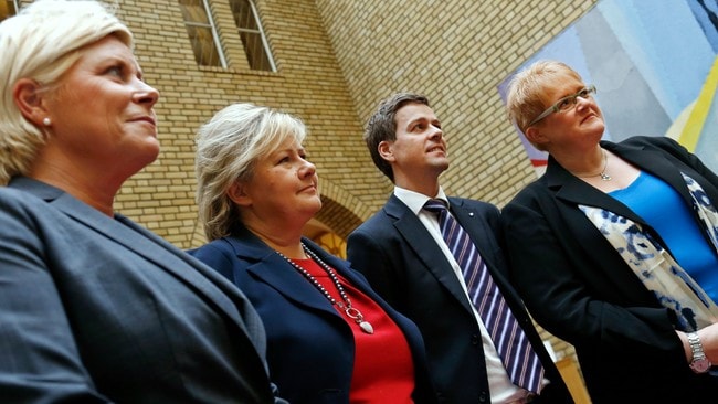 fire borgerlige partiledere  (Foto: Aas, Erlend/NTB scanpix)