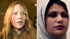 Åsne Seierstad og bokhandlerens kone Suraia Rai (Foto: Berit Roald og Tore Meek/Scanpix)