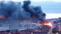 Brann i boligblokk i Oslo  (Foto: Kristian Bjørnhaug)