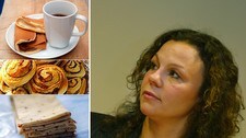 Kari Jaquesson, saman med ein av grunnane til at bygdafolk er feite. (Foto: Montasje: Åge Andre Breivik(NRK)/Jørn Hundeman Andersen(NRK)/ScanStockPhoto/Knut Fjeldstad(Scanpix))