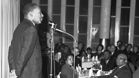 Martin Luther King Jr taler i Baptistkirken i Oslo 9. desember 1964 (Foto: Scanpix / Arkiv/SCANPIX) Martin Luther King Jr taler i Baptistkirken i Oslo 9. desember 1964 (Foto: Scanpix / Arkiv/SCANPIX)