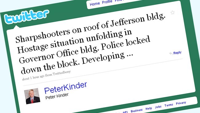 Peter Kinder på Twitter (Skjermdump)