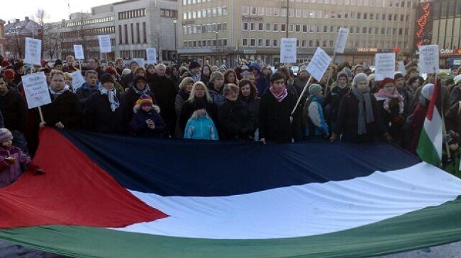 Demonstrasjon mot krigen i Gaza, Trondheim (NRK)