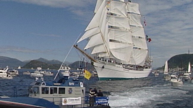Cuytty Sark Tall Ships Races i Ålesund 2001. (NRK) Cuytty Sark Tall Ships Races i Ålesund 2001. (NRK)