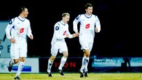 FKH-jubel etter den første scoringa (Foto:Kyrre Lien/Scanpix) FKH-jubel etter den første scoringa (Foto:Kyrre Lien/Scanpix)