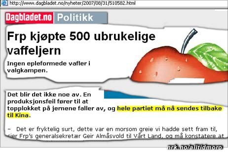 Frp sendes i retur Frp sendes i retur