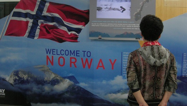 Norgesreklame i Sør-Korea (Foto: Linn Kornerud/Den norske ambassaden i Seoul) Norgesreklame i Sør-Korea (Foto: Linn Kornerud/Den norske ambassaden i Seoul)