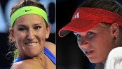 Victoria Azarenka (tv) og Caroline Wozniacki 