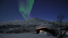 Lappjordhytta en flott Marskveld. Hytta ligger idyllisk til like ved grensa til Sverige.
